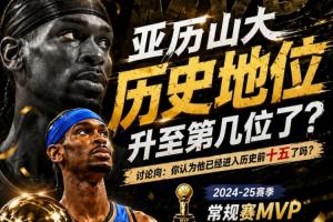 连庄MVP+有希望拿第2冠!你认为SGA的历史地位 上升至第几位了?配图