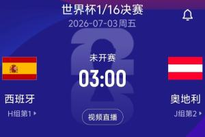 1/16决赛对阵：奥地利对阵西班牙！北京时间7月3日3:00开球配图