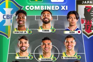 日本仅2人入选!巴西vs日本联合最佳阵:维尼修斯、卡塞米罗领衔配图
