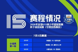 全国U15青少年篮球联赛男子组区域赛将于7月4日正式开打配图