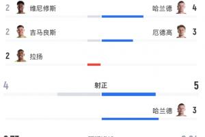 全场数据:巴西14射4正预期进球2.73,挪威9射5正预期进球0.84配图