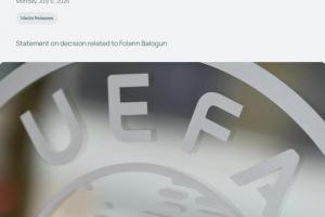欧足联声明：巴洛贡禁赛缓期的决定越过了红线，对此决定难以置信配图