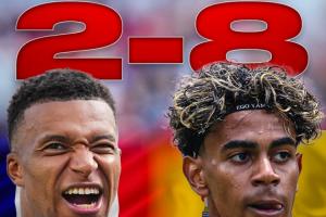悬殊2-8！姆巴佩vs亚马尔战绩：10战仅2胜，5次单场淘汰赛全败配图